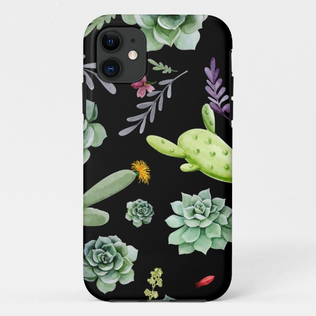 Capa Para iPhone 11 Padrão de Cacto 2 (Verso)