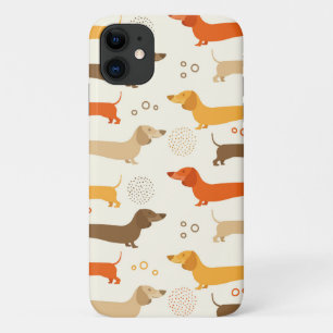 Capa Para iPhone 11 Padrão de cães Dachshund