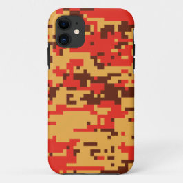 Capa Para iPhone 11 Padrão de Camo Digital de outono
