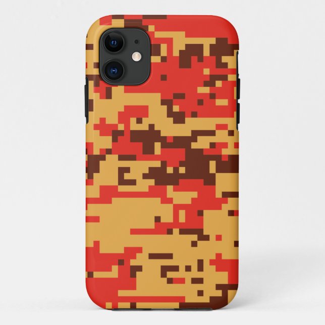 Capa Para iPhone 11 Padrão de Camo Digital de outono (Verso)