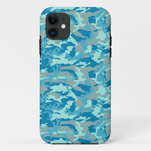 Capa Para iPhone 11 Padrão de Camuflagem BlueBlast (Verso)