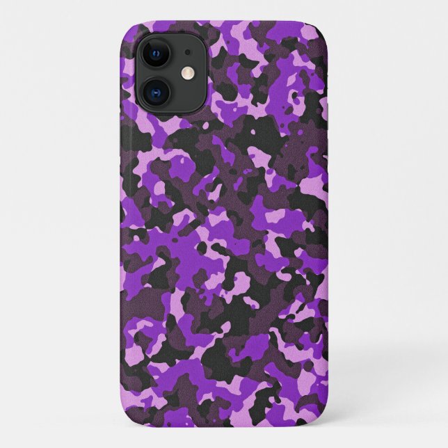 Capa Para iPhone 11 Padrão de camuflagem roxo (Verso)