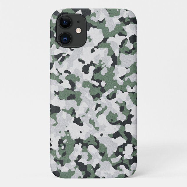 Capa Para iPhone 11 Padrão de camuflagem verde (Verso)