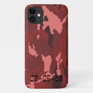 Capa Para iPhone 11 Padrão de camuflagem vermelha