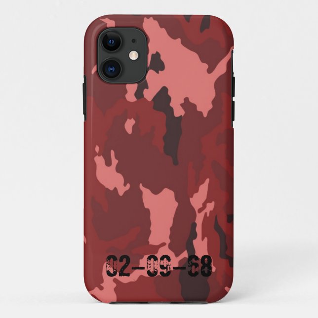 Capa Para iPhone 11 Padrão de camuflagem vermelho (Verso)