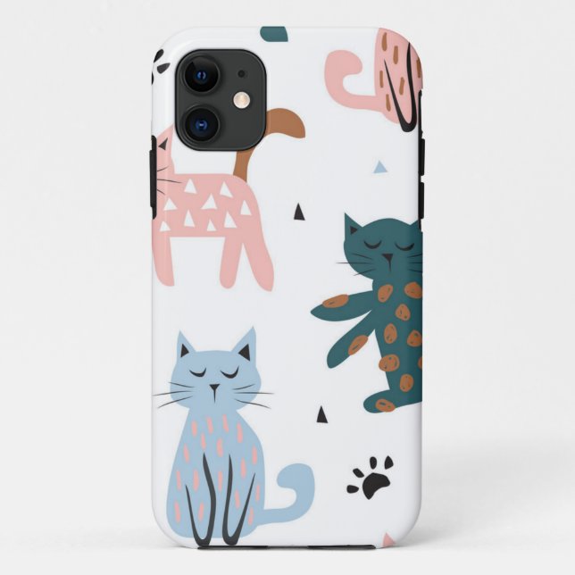 Capa Para iPhone 11 Padrão de Cat (Verso)