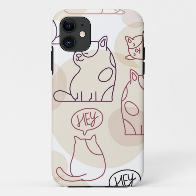 Capa Para iPhone 11 Padrão de Cat (Verso)