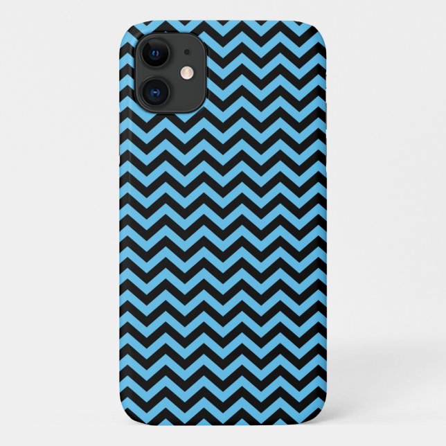 Capa Para iPhone 11 Padrão De Cevon Azul E Preto (Verso)