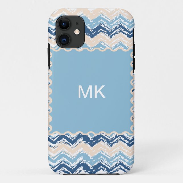 Capa Para iPhone 11 Padrão de Cevon do Oceano Pacífico (Verso)