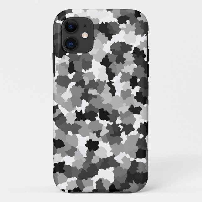Capa Para iPhone 11 Padrão de Cinza Branca Preta (Verso)