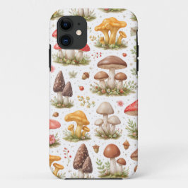 Capa Para iPhone 11 Padrão de Cogumelo Caprichoso – Botânica Vintage
