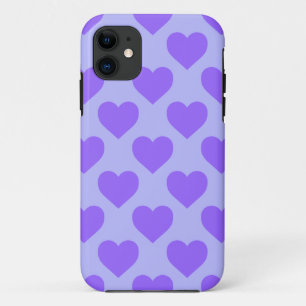 Capa Para iPhone 11 Padrão de Corações Roxos