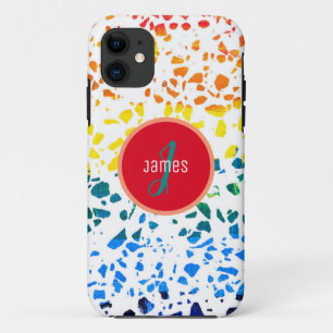 Capa Para iPhone 11 Padrão de cores personalizado do Abstrato Terrazz