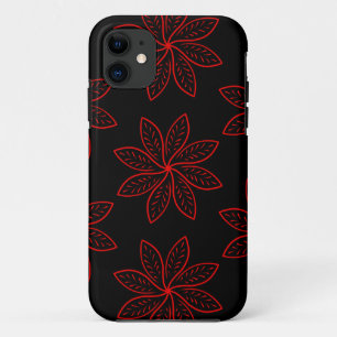 Capa Para iPhone 11 Padrão de Crimson em Preto