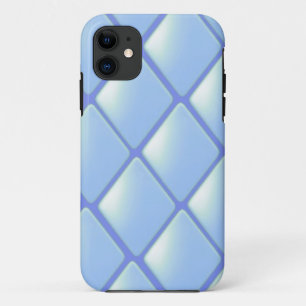Capa Para iPhone 11 Padrão de Diamante Azul Inclinado