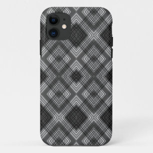 Capa Para iPhone 11 Padrão de diamante geométrico preto e branco