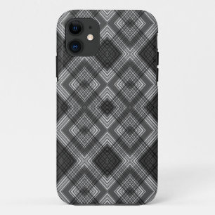Capa Para iPhone 11 Padrão de diamante geométrico preto e branco