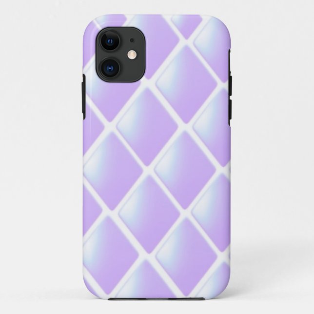 Capa Para iPhone 11 Padrão de Diamante Matelassê Roxo (Verso)