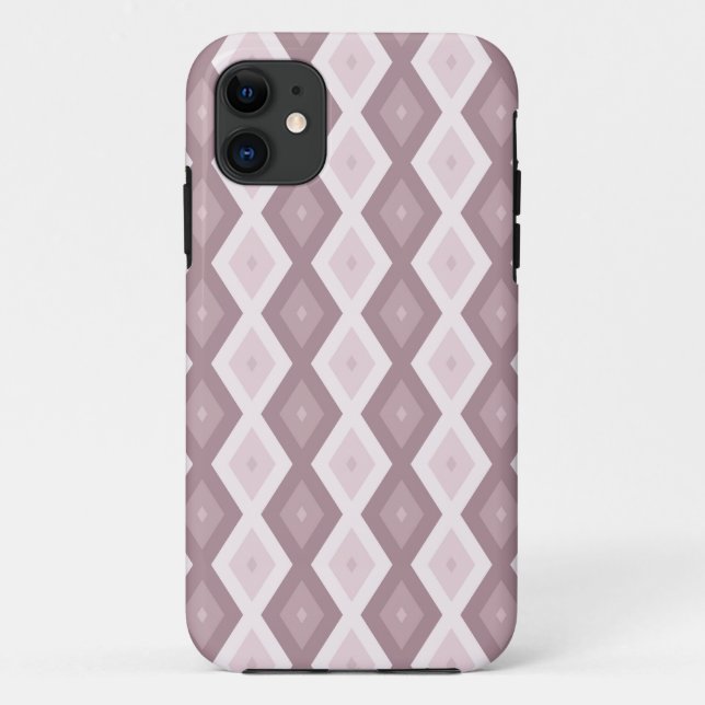 Capa Para iPhone 11 padrão de diamante rosa rosa quartz (Verso)