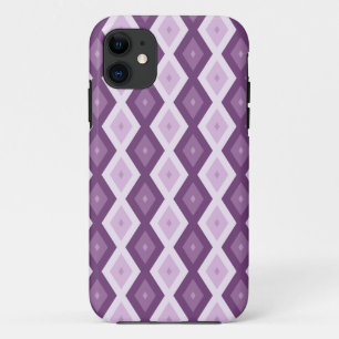 Capa Para iPhone 11 Padrão de diamante roxo