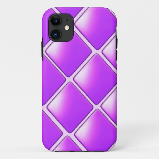 Capa Para iPhone 11 Padrão de Diamante Roxo Ousado (Verso)