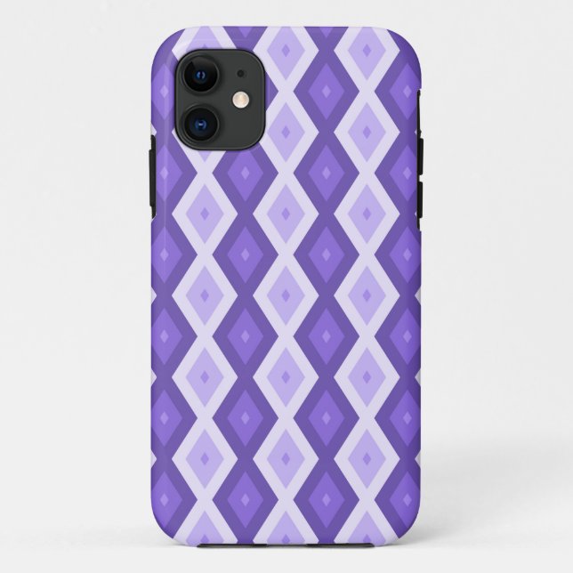 Capa Para iPhone 11 Padrão de diamante violeta (Verso)