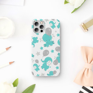 Capa Para iPhone 11 Padrão De Elefantes Azuis, Elefantes Cutes, Estrel