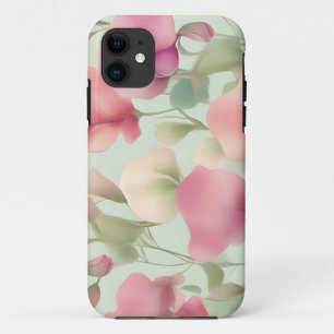 Capa Para iPhone 11 Padrão De Ervilha Doce Do Pastel Retro