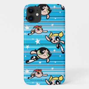 Capa Para iPhone 11 Padrão de Estrela de Raparigas Powerpuff