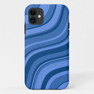 Capa Para iPhone 11 Padrão de faixas de onda azul-céu