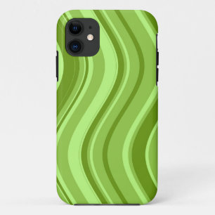 Capa Para iPhone 11 Padrão de faixas de onda do verde limão