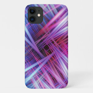 Capa Para iPhone 11 Padrão de feixes de luz roxa e azul