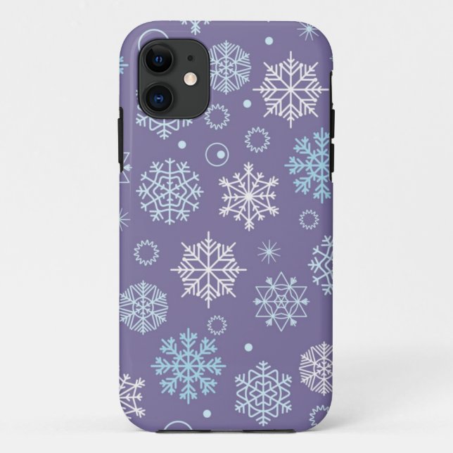 Capa Para iPhone 11 Padrão de flocos de neve (Verso)