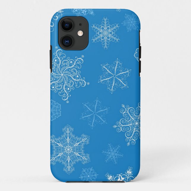 Capa Para iPhone 11 Padrão de flocos de neve (Verso)
