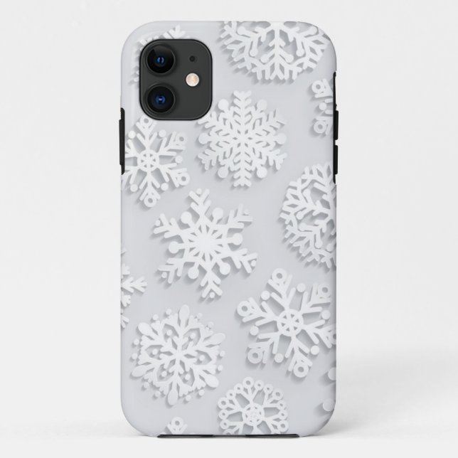 Capa Para iPhone 11 Padrão de flocos de neve (Verso)