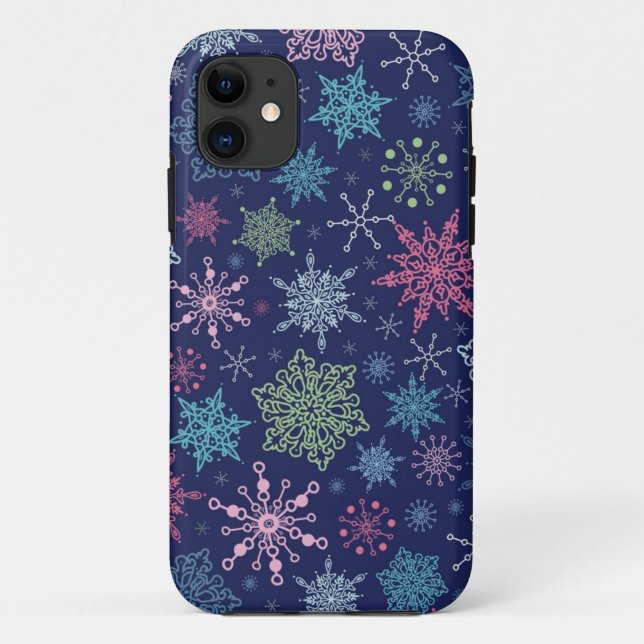 Capa Para iPhone 11 Padrão de flocos de neve (Verso)