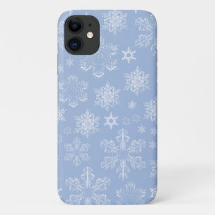 Capa Para iPhone 11 Padrão de flocos de neve, flocos de neve brancos, 