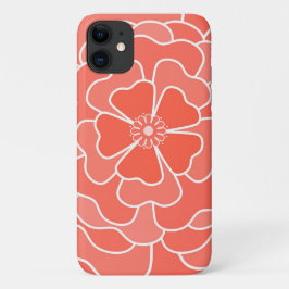 Capa Para iPhone 11 Padrão de flor abstrata laranja