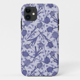 Capa Para iPhone 11 Padrão de flor de tulipa