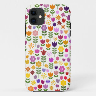 Capa Para iPhone 11 Padrão de Flor do Estilo Escandinavo