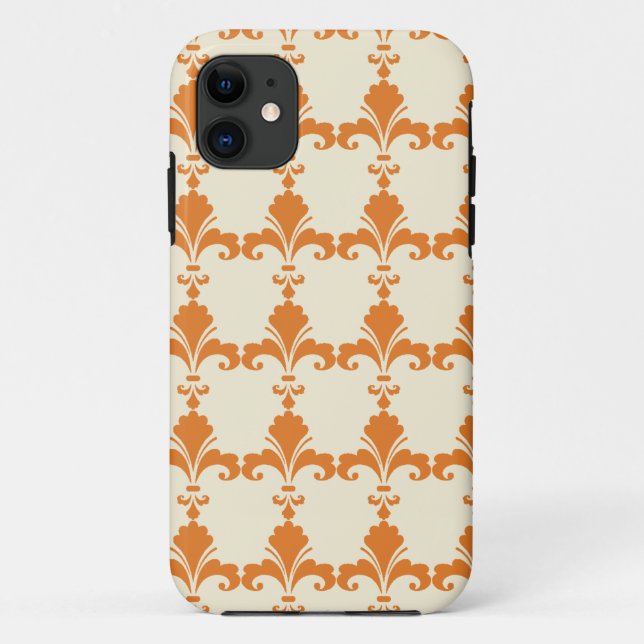 Capa Para iPhone 11 Padrão de Flor Laranja-De-Lis (Verso)