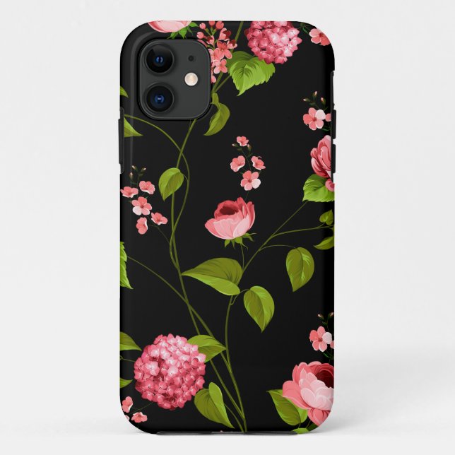 Capa Para iPhone 11 Padrão de Flores 18 (Verso)