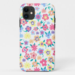 Capa Para iPhone 11 Padrão de flores coloridas e fofas da primavera