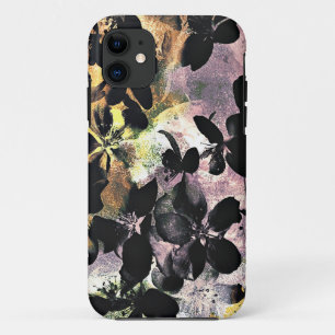 Capa Para iPhone 11 Padrão de flores cor-de-rosa amarela arte digital