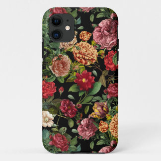Capa Para iPhone 11 Padrão de flores da vindima