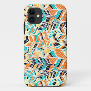 Capa Para iPhone 11 Padrão de folhas boho colorido fofo