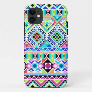 Capa Para iPhone 11 Padrão de Formas Coloridas do Aztec Nativo