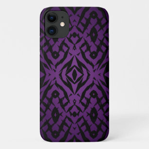 Capa Para iPhone 11 Padrão de formas tribais roxas