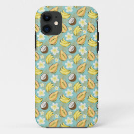 Capa Para iPhone 11 Padrão de Fruta Tropical de Verão