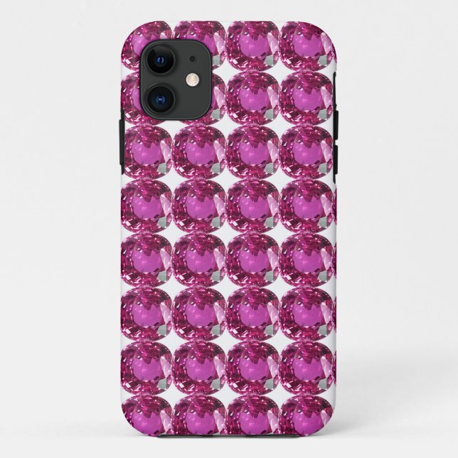 Capa Para iPhone 11 Padrão de Gem Rosa (Verso)